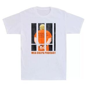 Mea Culpa Podcast Funny President Mugshot Portrait Men's T-Shirt 2XL New Sealed